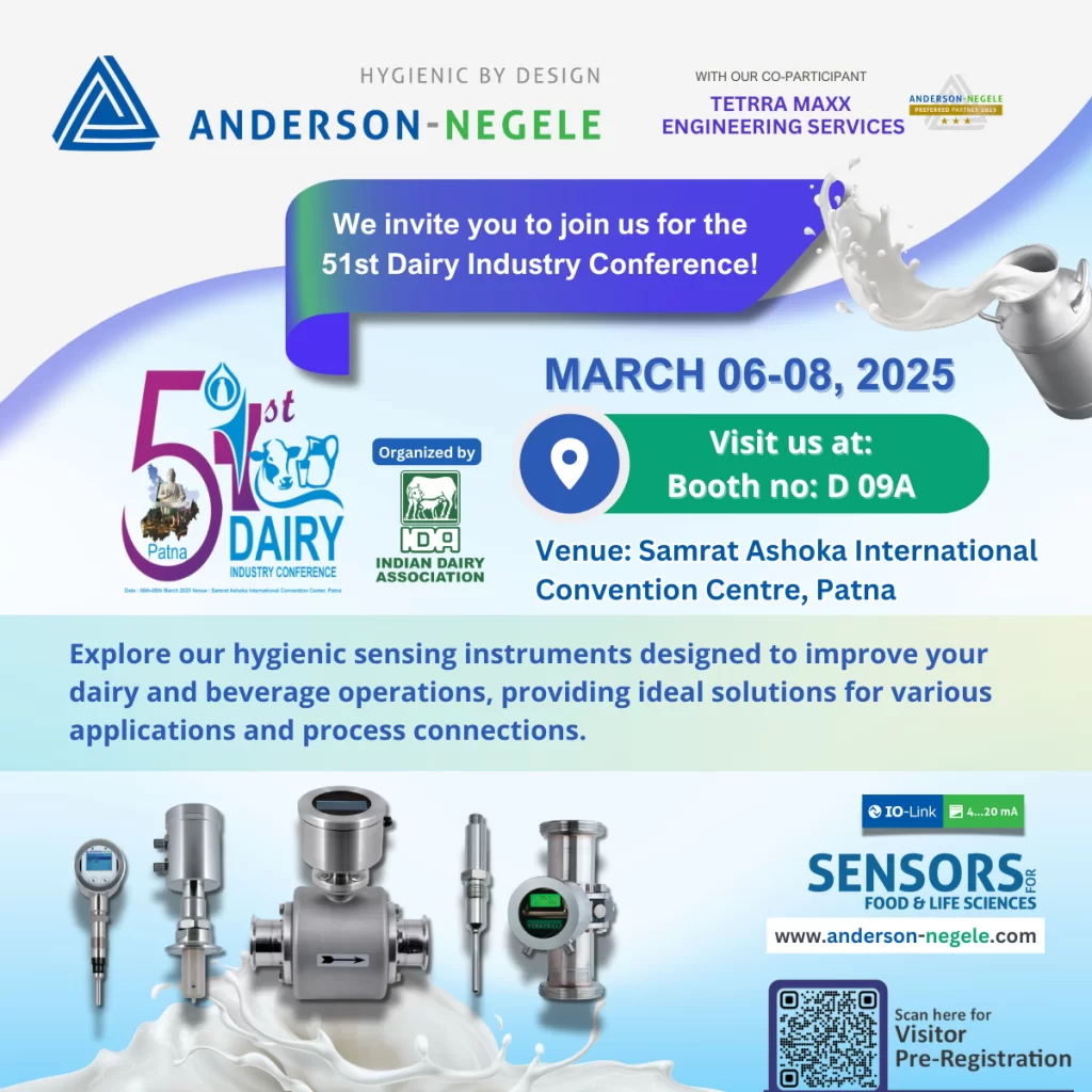 Dairy tradeshow invitation from Anderson-Negele March 2025 at Patna
